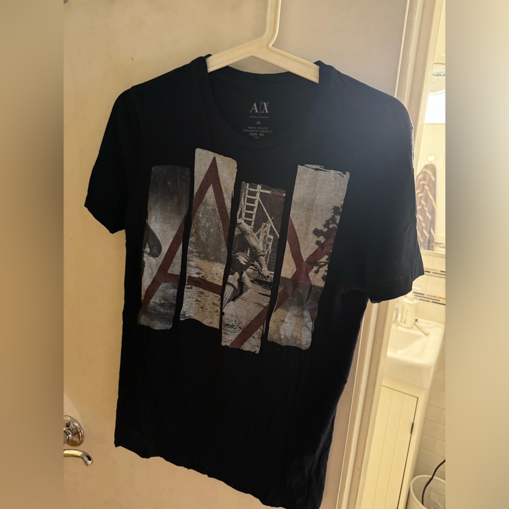 Armani Exchange Black Graphic Tee